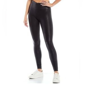 SPANX - Black Faux Leather Leggings EUC Size Small Like New! Style No. 2437